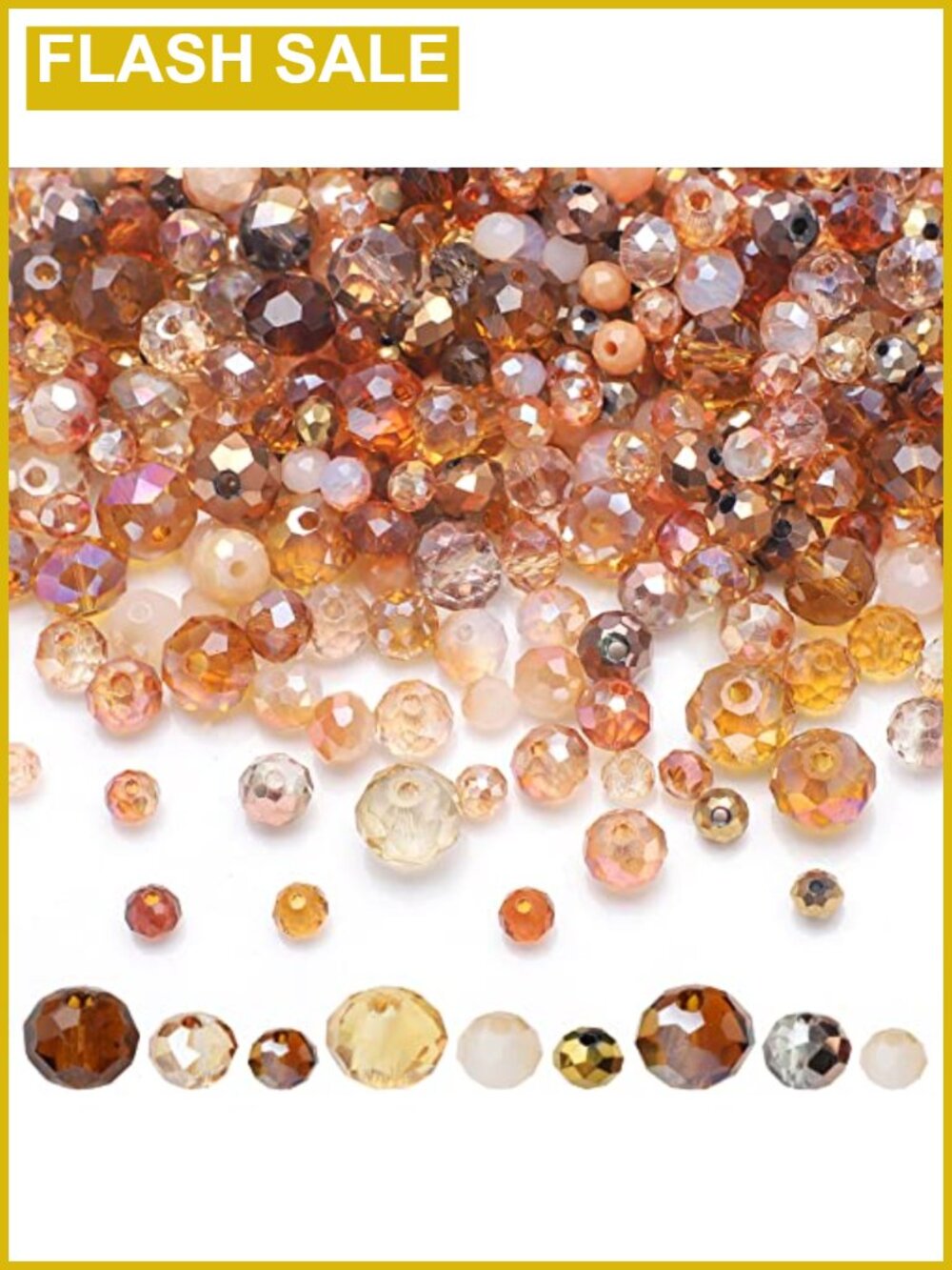 1000pc Glass Rondelle Beads Jewelry Making Kit Mixed Sizes